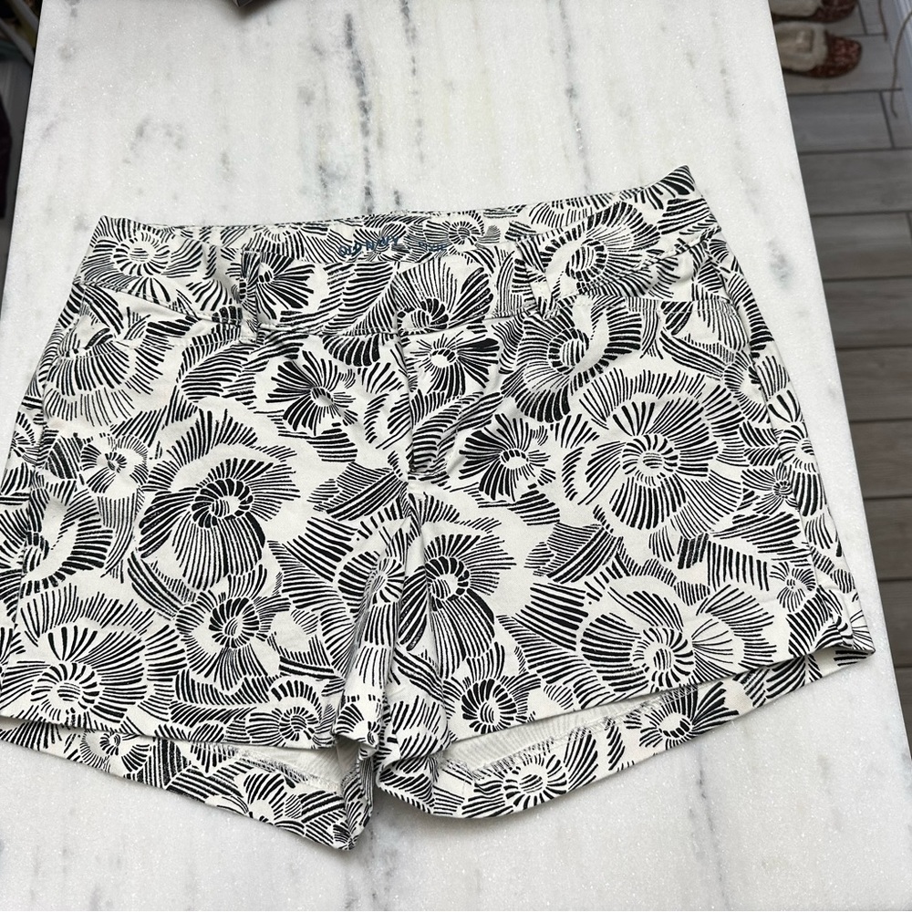 Black & White Abstract Floral Chinos